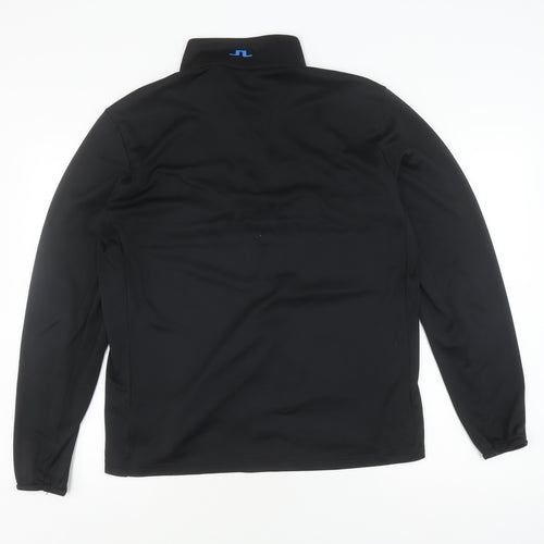 J.Lindeberg Men's XL Black/Blue Track Jacket with 1/2 Zip