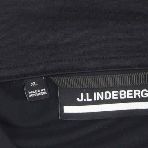 J.Lindeberg Men's XL Black/Blue Track Jacket with 1/2 Zip