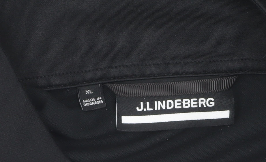 J.Lindeberg Men's XL Black/Blue Track Jacket with 1/2 Zip