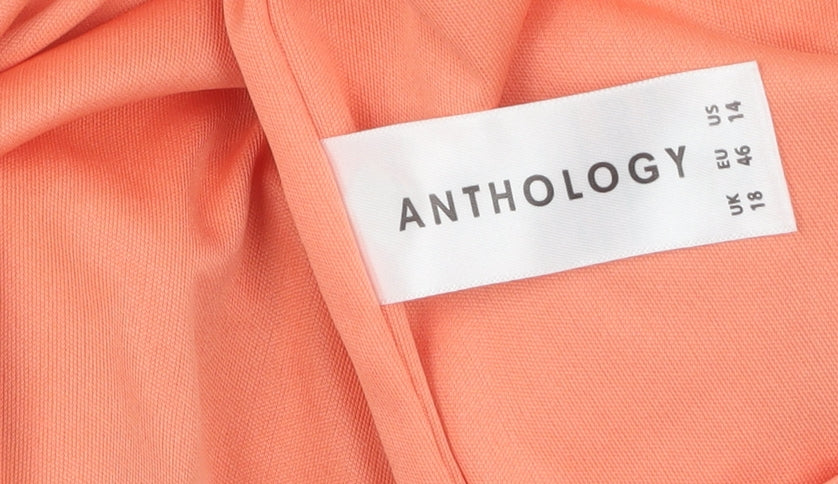 Anthology Women's Orange Sheath Dress Size 18