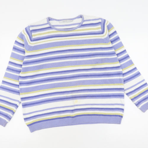 EWM Women's Multicoloured Stripe Pullover Jumper L