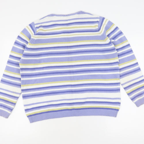 EWM Women's Multicoloured Stripe Pullover Jumper L