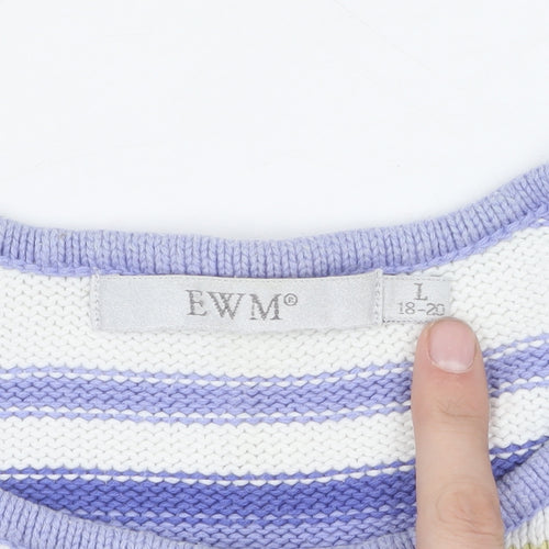 EWM Women's Multicoloured Stripe Pullover Jumper L