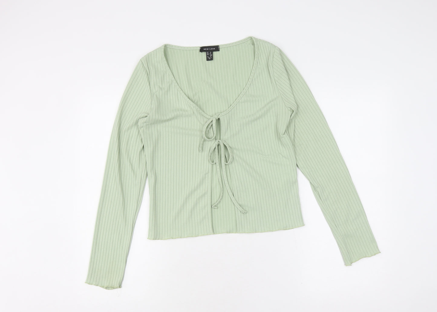 New Look Women's XL Green Cropped V-Neck Top