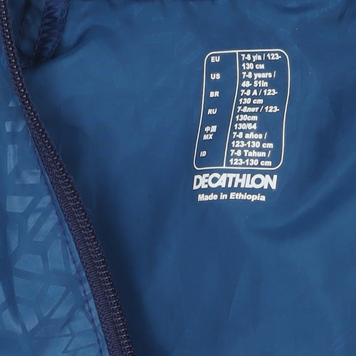 Decathlon Boys Blue Hooded Jacket 7-8 Years