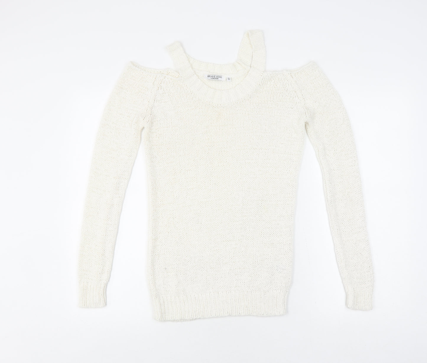 Brave Soul Women's White XS Pullover Jumper