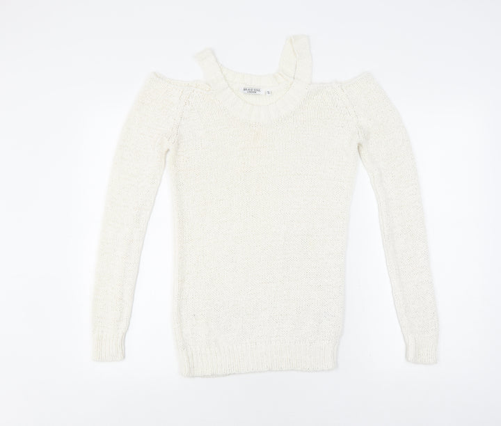 Brave Soul Women's White XS Pullover Jumper