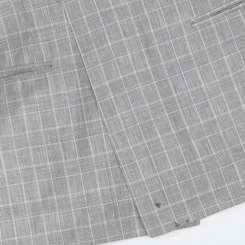 Topman Men's Grey Check Double-Breasted Blazer 36R
