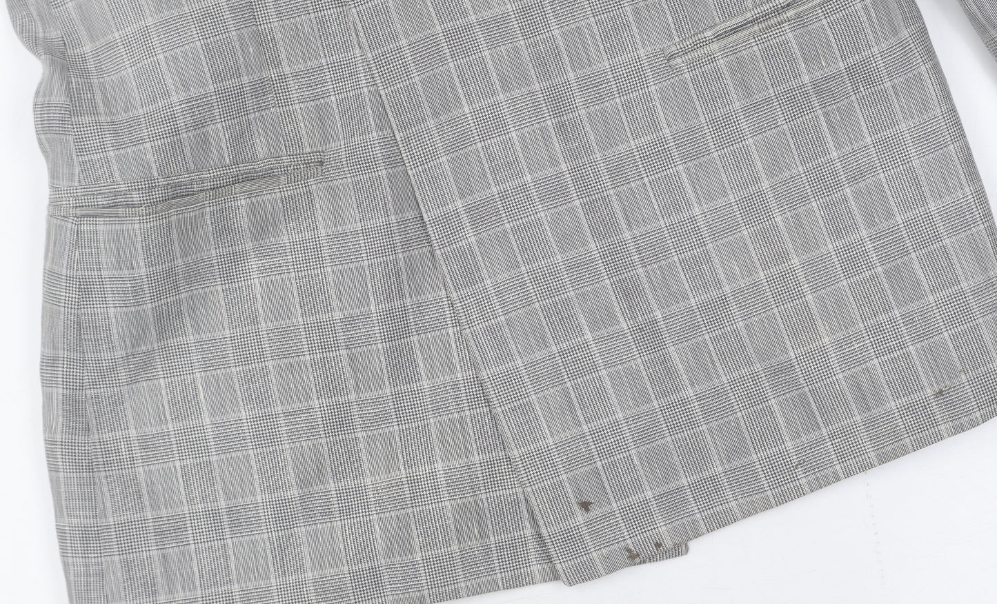 Topman Men's Grey Check Double-Breasted Blazer 36R