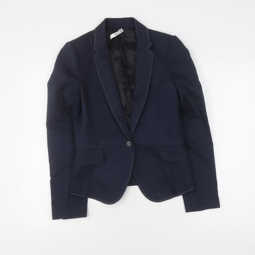 MNG Women's Blue Cotton Blazer Size 6