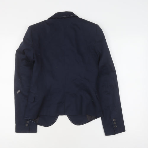 MNG Women's Blue Cotton Blazer Size 6