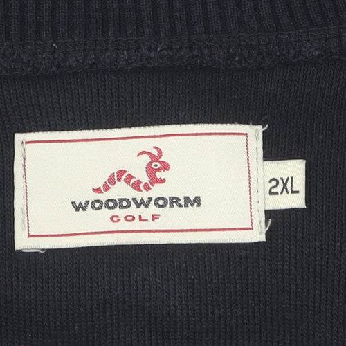 Woodworm Men's Black Pullover Sweatshirt 2XL