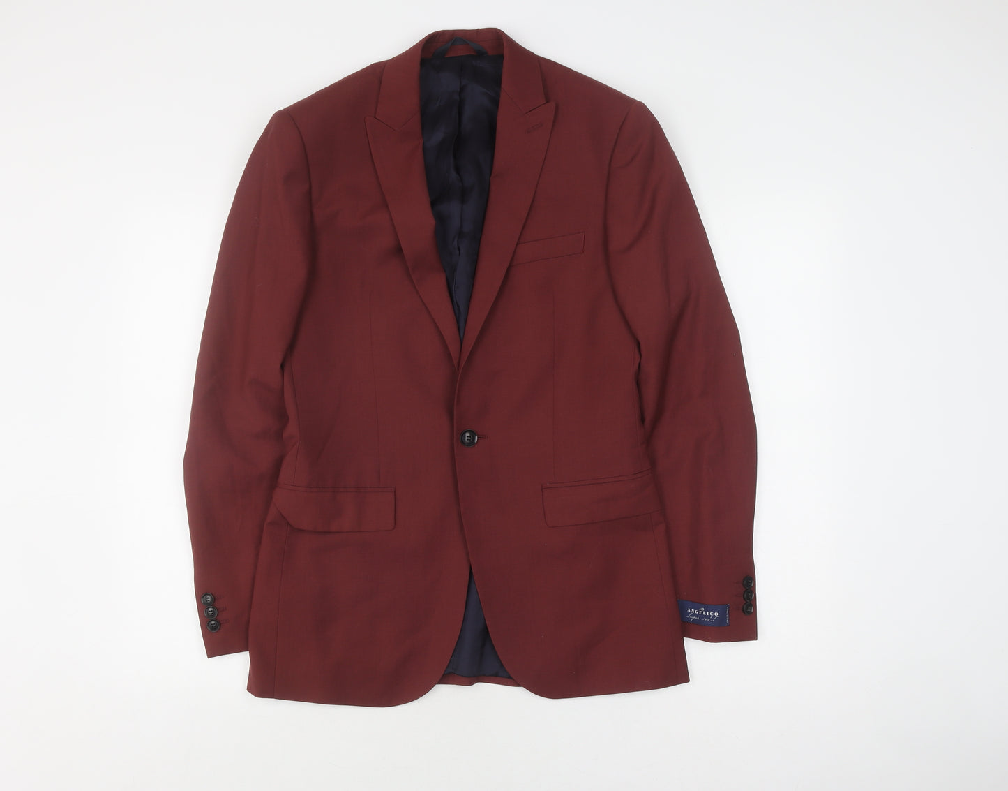 Topman Men's Red Suit Jacket 36, Notch Lapel, Inner Pockets