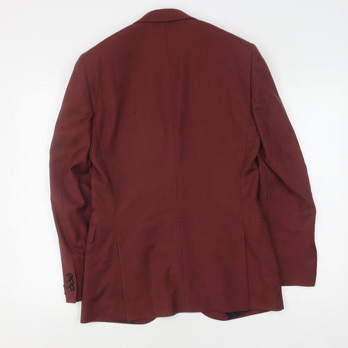 Topman Men's Red Suit Jacket 36, Notch Lapel, Inner Pockets