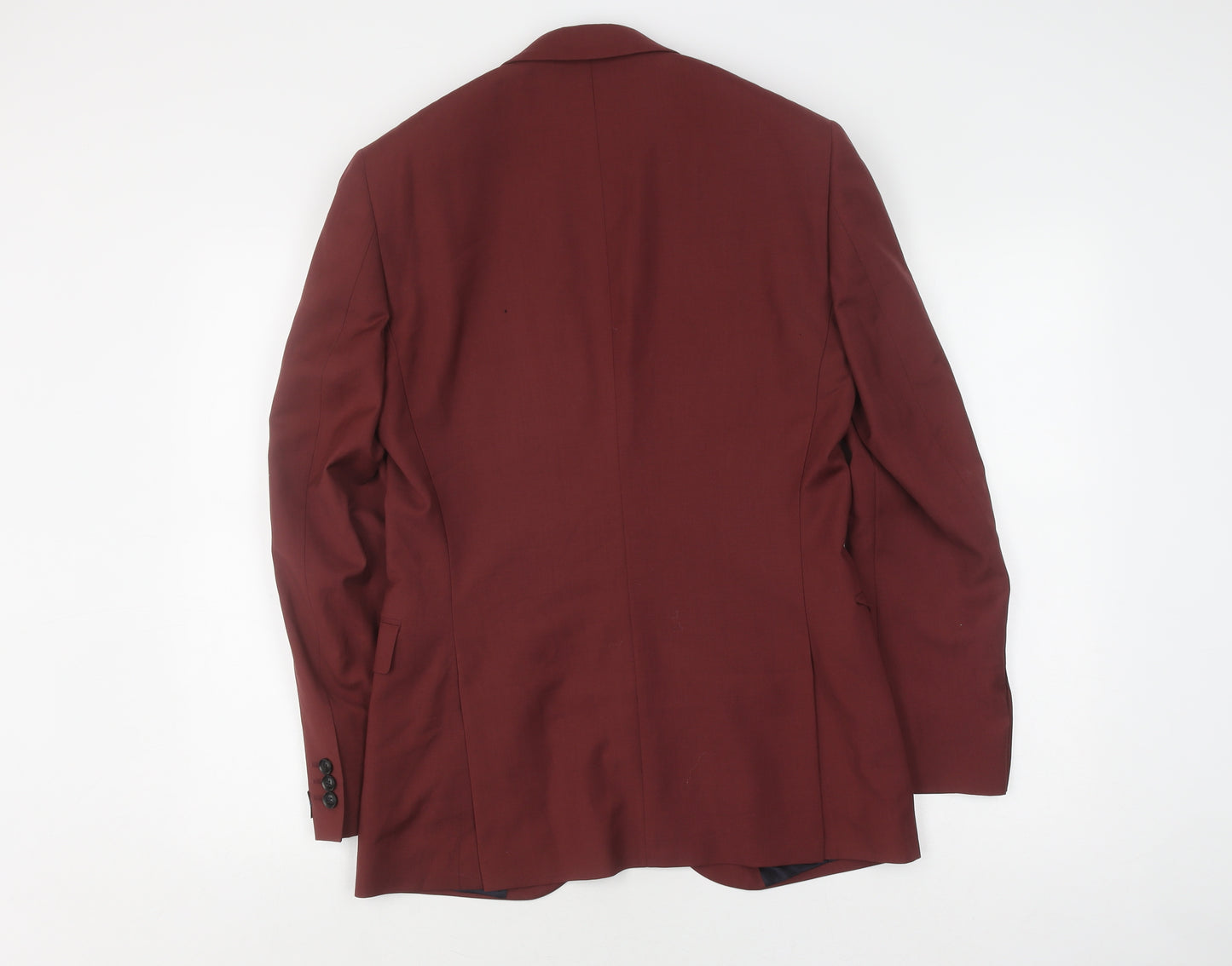 Topman Men's Red Suit Jacket 36, Notch Lapel, Inner Pockets