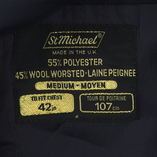 St Michael Men's Black Blazer, Size 42R, Two-Button