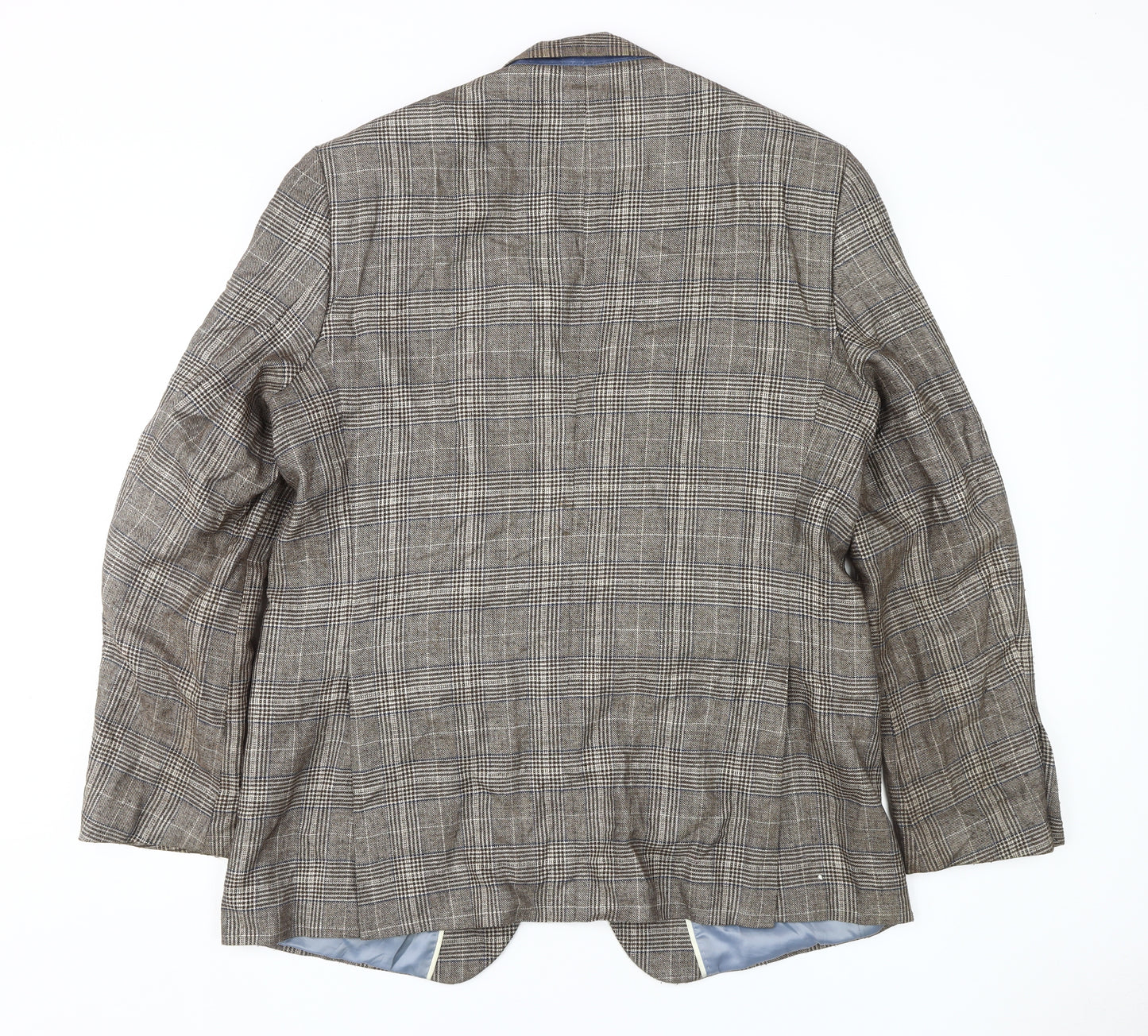 Marks and Spencer Men's Grey Check Blazer - 44 Long