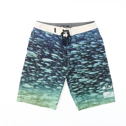 Hurley Men's Blue Sea Life Board Shorts, Size 28