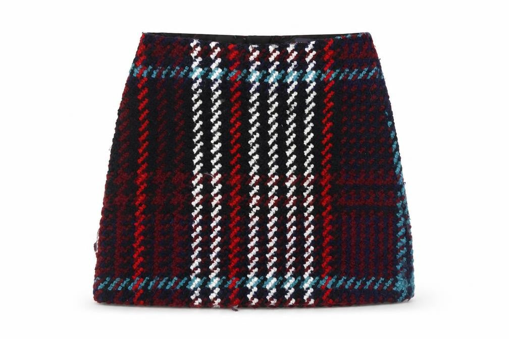 Front view of Marks & Spencer Women's Multicoloured Plaid Skirt, size 10