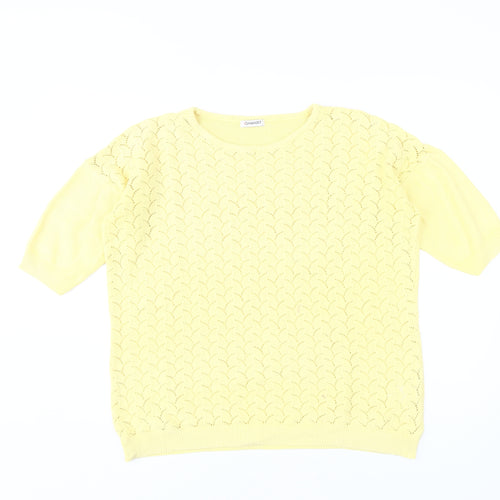 Damart Women's Yellow Crew Neck Pullover Jumper, Size 18-20