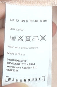 Warehouse Women's Beige Sleeveless Wrap Dress Size 12