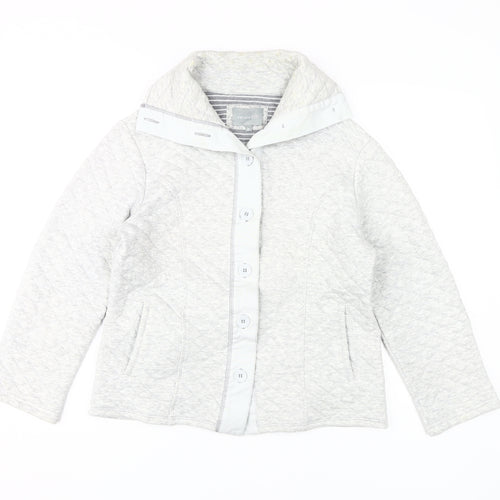 Per Una Women's Grey Quilted Hooded Jacket M
