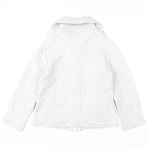 Per Una Women's Grey Quilted Hooded Jacket M