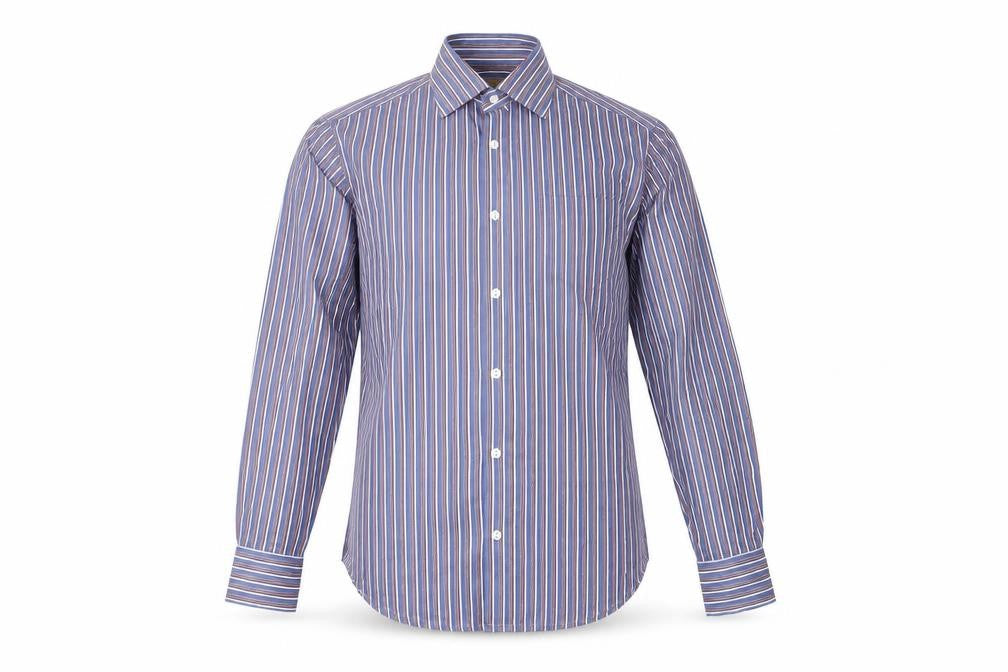 Front view of Marks & Spencer Men's Small Striped Dress Shirt
