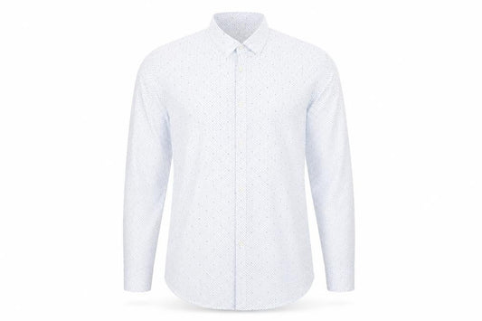 Front view of BOSS Men's Blue XL Slim Fit Dress Shirt