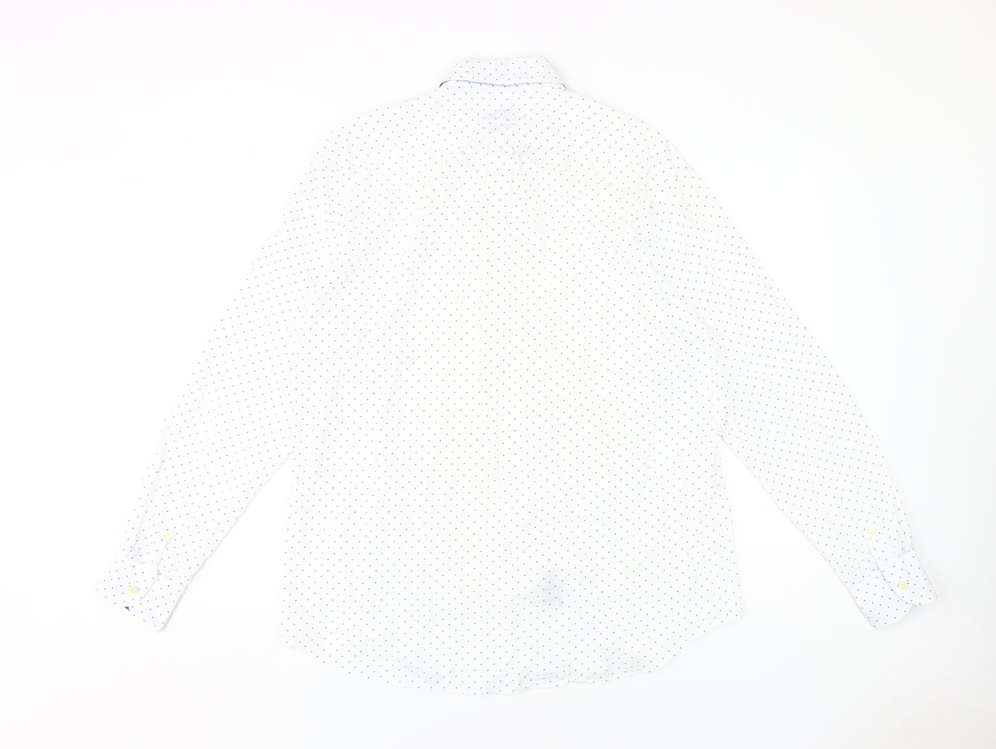 Harmont & Blaine Men's XL White Polka Dot Shirt