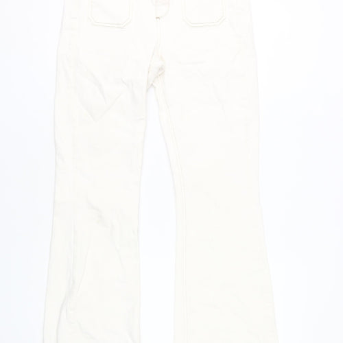 BDG Women's White Flared Jeans, Size L, Cotton Blend