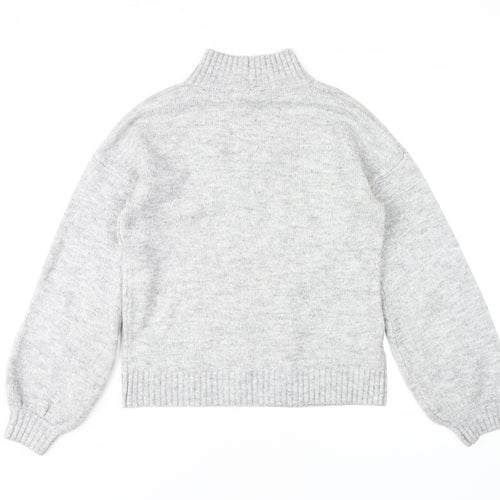 Next Women's Grey XS Pullover Jumper with Heart Accents