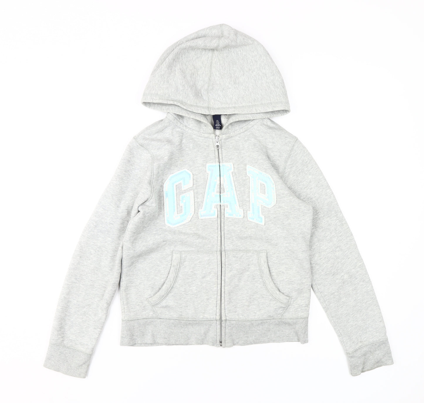 GAP Girls Grey Hoodie, Logo, Size 12, Full Zip, Casual Wear