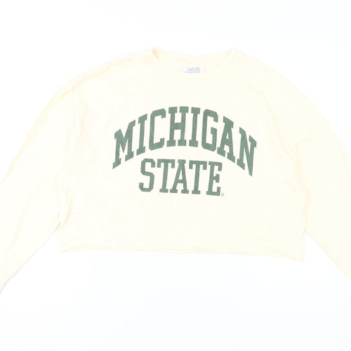 Michigan State University White Cropped T-Shirt M Unisex
