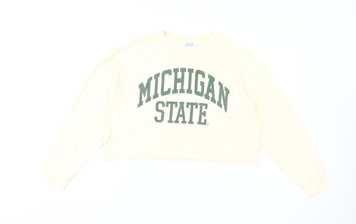 Michigan State University White Cropped T-Shirt M Unisex