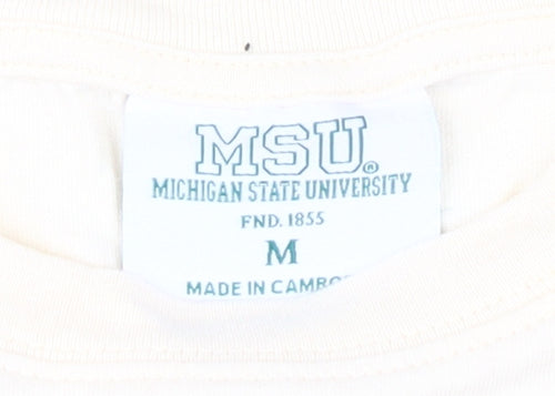 Michigan State University White Cropped T-Shirt M Unisex