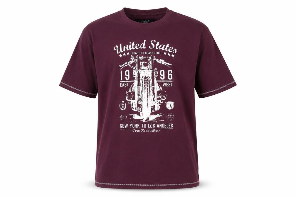 Front view of Jackdaw Men's 2XL Motorcycle Graphic T-Shirt
