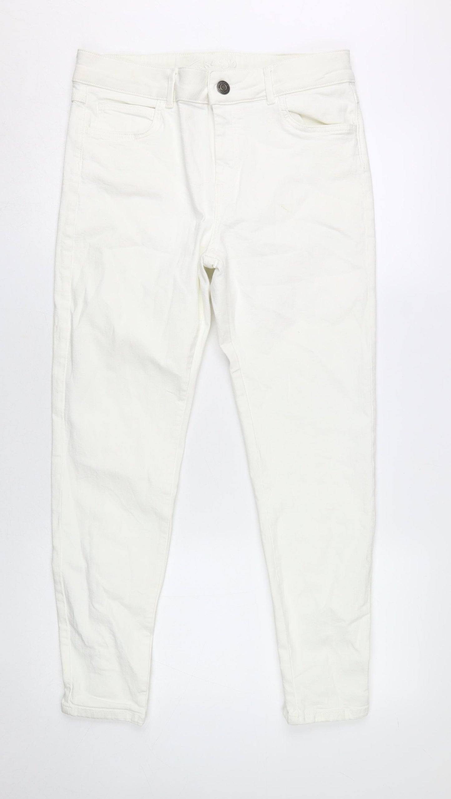 Marks and Spencer Women's White Lace Accent Jeans 14
