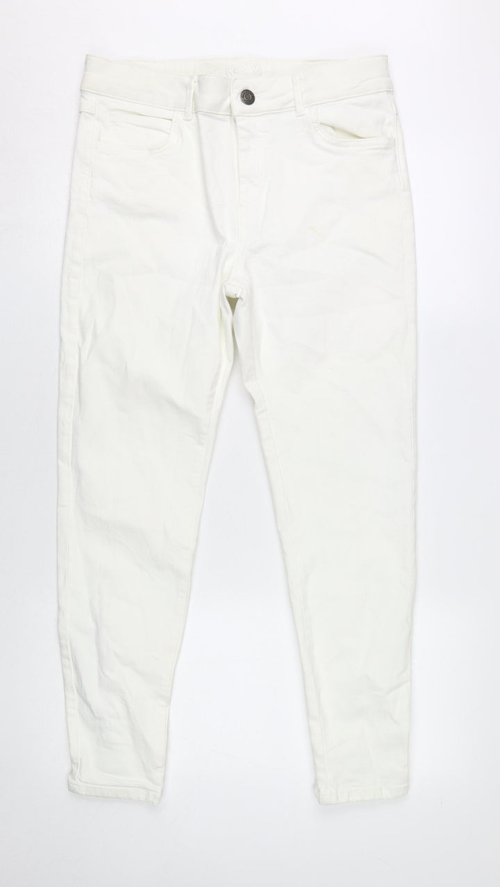 Marks and Spencer Women's White Lace Accent Jeans 14