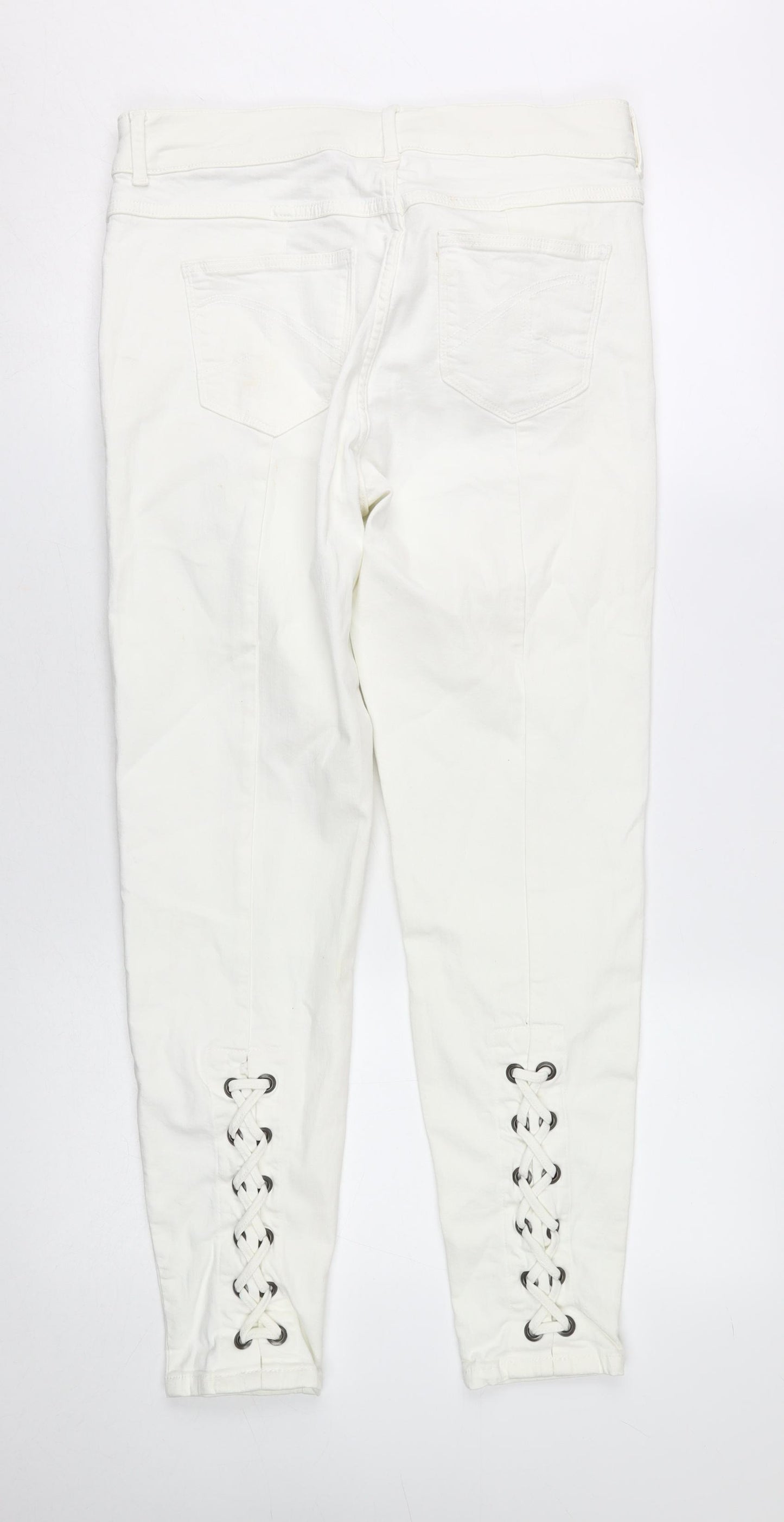 Marks and Spencer Women's White Lace Accent Jeans 14