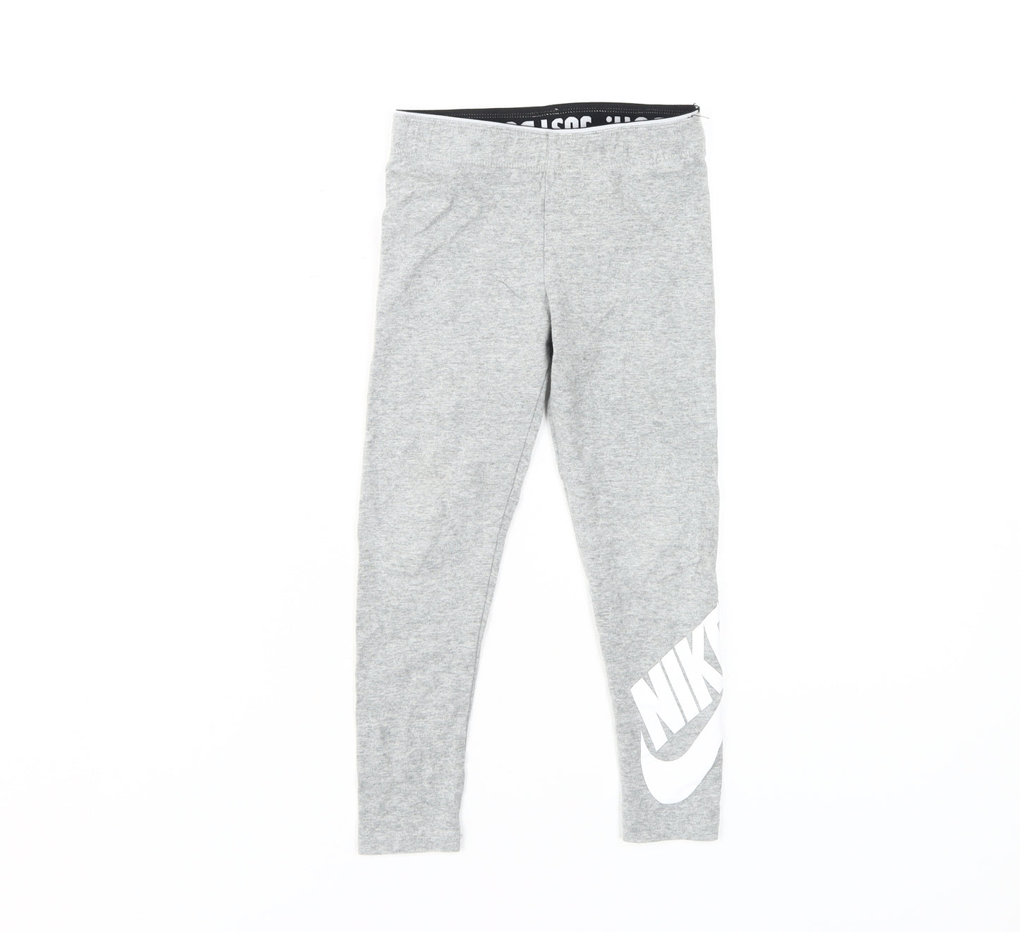 Nike Girls Grey Leggings 6 Years Elastic Waist Athleisure