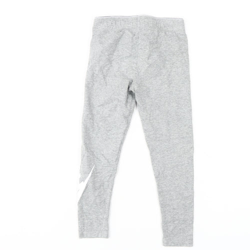 Nike Girls Grey Leggings 6 Years Elastic Waist Athleisure