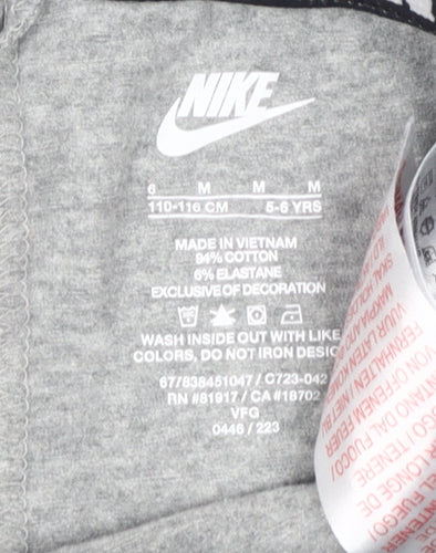 Nike Girls Grey Leggings 6 Years Elastic Waist Athleisure