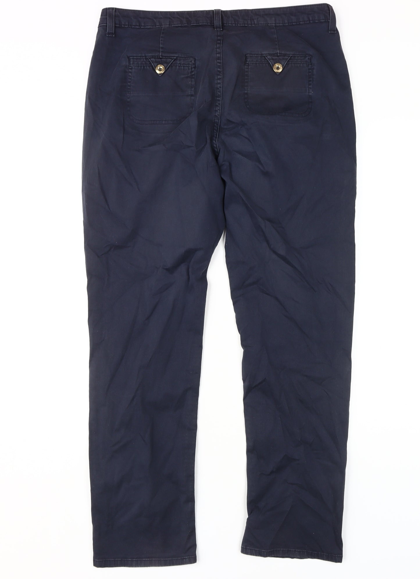 Marks and Spencer Women's Blue Chino Trousers, Size 14