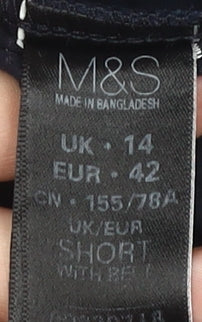 Marks and Spencer Women's Blue Chino Trousers, Size 14