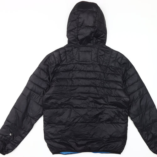 Jack & Jones Men's Black Puffer Jacket L Hooded