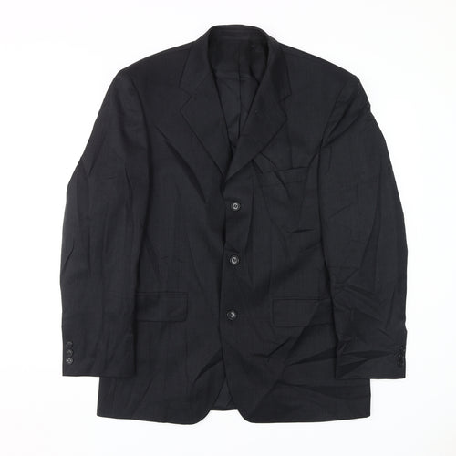 Burton Mens Black Blazer, 40 Regular Fit Single-Breasted