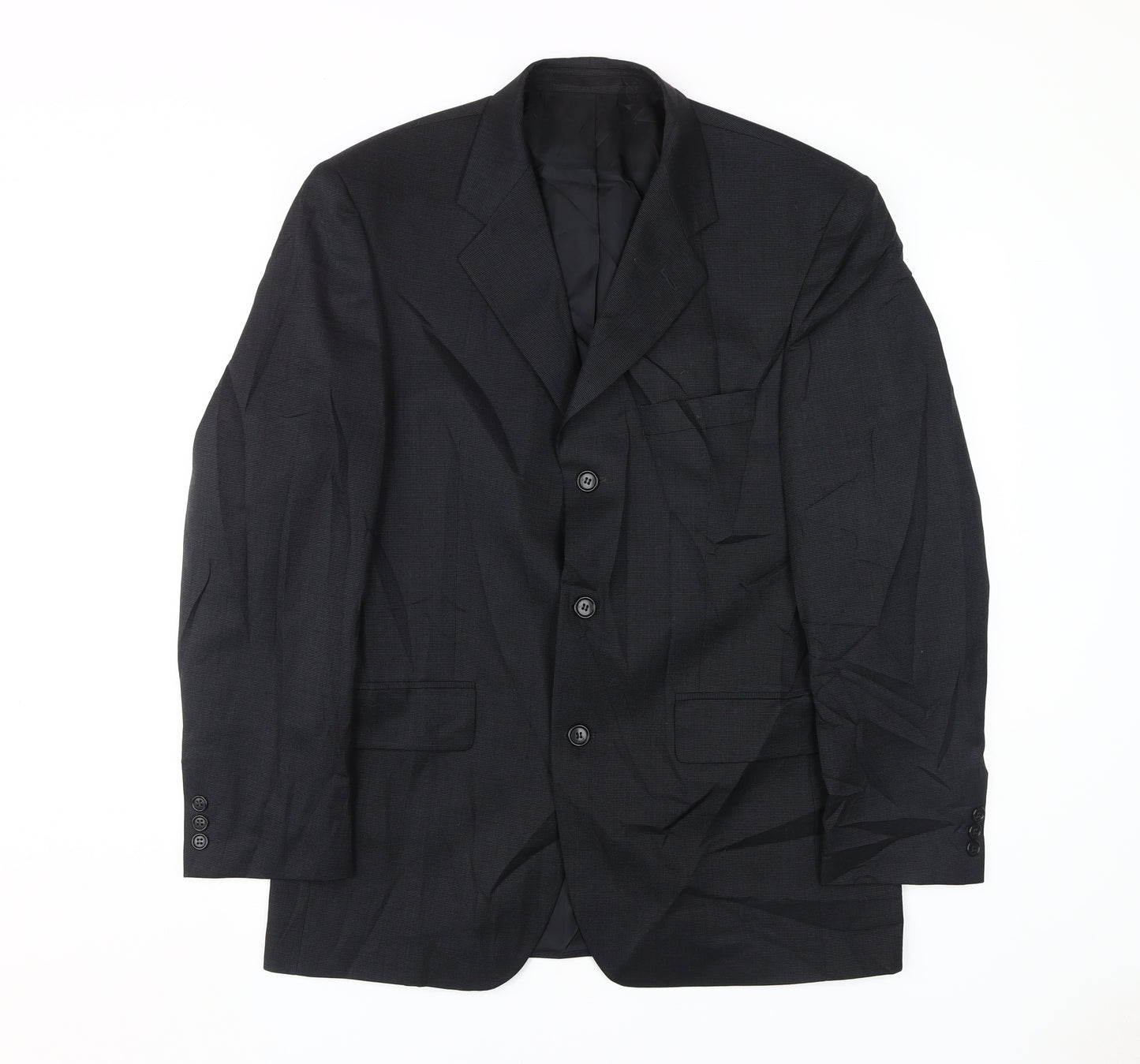 Burton Mens Black Blazer, 40 Regular Fit Single-Breasted