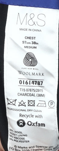 Marks and Spencer Men's Grey Wool Blazer 38R