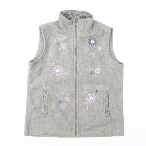 Damart Women's Grey Embroidered Waistcoat Size 18/20